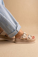 Flatform Sandals - Beige Matte