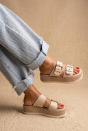 Flatform Sandals - Beige Matte