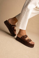 Flatform Sandals - Brown Cow Pony
