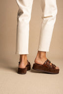 Flatform Sandals - Brown Cow Pony
