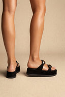 Sandales Flatform en daim noir