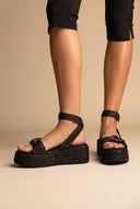 Sandales Flatform - Raphia noir