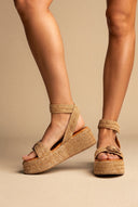 Flatform Sandals - Tan Raffia