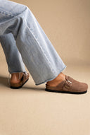 Clogs με πάτο Memory Foam - Καφέ Σουέντ