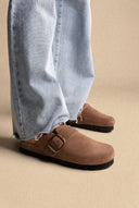 Clogs Memory Foam Footbed - Brown Suede-Clogs Memory Foam Footbed - Brown Suede