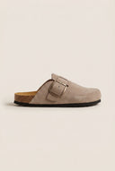 Clogs Memory Foam Footbed - Beige Suede-Clogs Memory Foam Footbed - Beige Suede