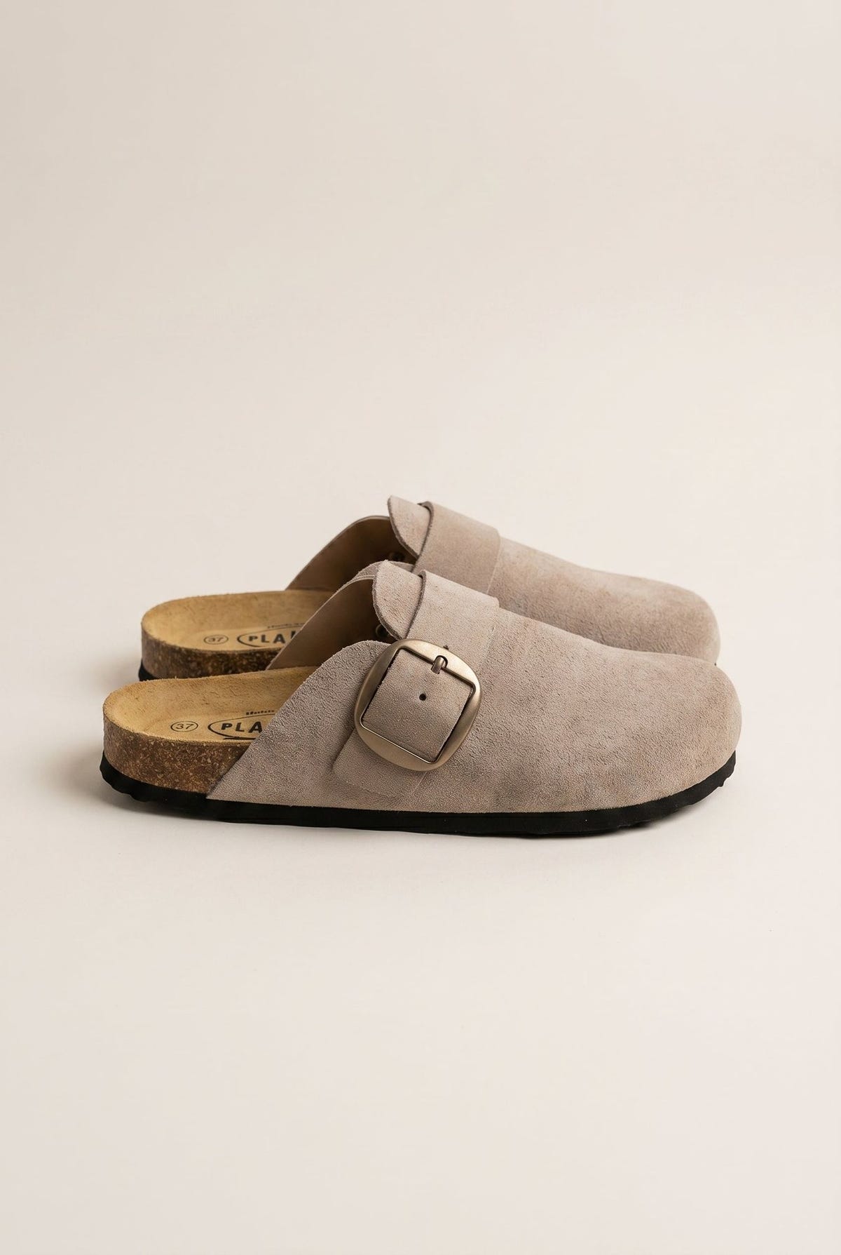 Clogs Memory Foam Footbed - Beige Suede-Clogs, Shoes, Plakton, Women’s Collection, All, Summer Shoes Sale, Sales, All but outlet, Mid Season/Fall Transitional Shoes, Editor’s Choice, Shoes Sales, Recommended products (Seguno), Gifts 50€ & Under, Leather Shoes, Boho Collection, SS 2026 Collection, Spring/Summer Collection