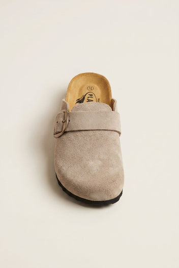 Clogs Memory Foam Footbed - Beige Suede-Clogs, Shoes, Plakton, Women’s Collection, All, Summer Shoes Sale, Sales, All but outlet, Mid Season/Fall Transitional Shoes, Editor’s Choice, Shoes Sales, Recommended products (Seguno), Gifts 50€ & Under, Leather Shoes, Boho Collection, SS 2026 Collection, Spring/Summer Collection