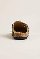 Clogs Memory Foam Footbed - Khaki Green Suede