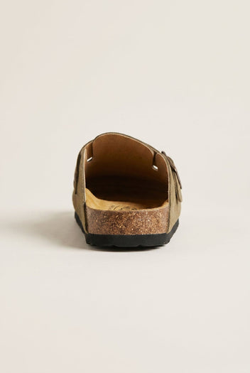 Clogs Memory Foam Footbed - Khaki Green Suede