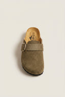 Clogs με πάτο από memory foam - Χακί πράσινο Σουέντ