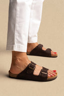 Sandals Anatomical Footbed - Brown Suede