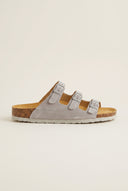 Comfort Sandals - Light Grey Suede