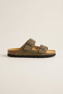 Comfort Sandals - Khaki Green Suede