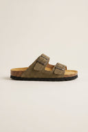Comfort Sandals - Khaki Green Suede