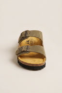 Comfort Sandals - Khaki Green Suede