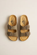 Comfort Sandals - Khaki Green Suede