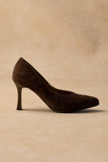 a punta Toe in camoscio Décolleté - Marrone Suede