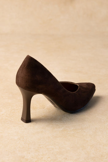 a punta Toe in camoscio Décolleté - Marrone Suede