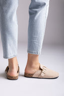 Suede Clogs - Taupe Suede
