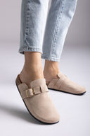 Suede Clogs - Taupe Suede