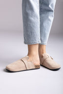 Suede Clogs - Taupe Suede