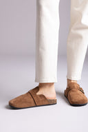 Suede Clogs - Tan Suede