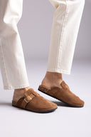 Suede Clogs - Tan Suede