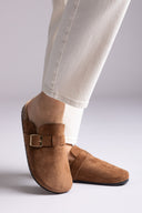 Suede Clogs - Tan Suede