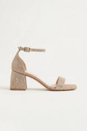 Block Heel Ankle Strap Sandals - Nude Lurex-Heeled Sandals, Block Heel Sandals, Low Heel Sandals, Shoes, TFP Collection, Women’s Collection, Bridal, All, Summer Shoes Sale, Sales, All but outlet, Editor’s Choice, Shoes Sales, Recommended products (Seguno), Gifts 70€ & Under, The Fashion Edit, SS 2026 Collection, TFP/Estil, Heeled Sandals SALE