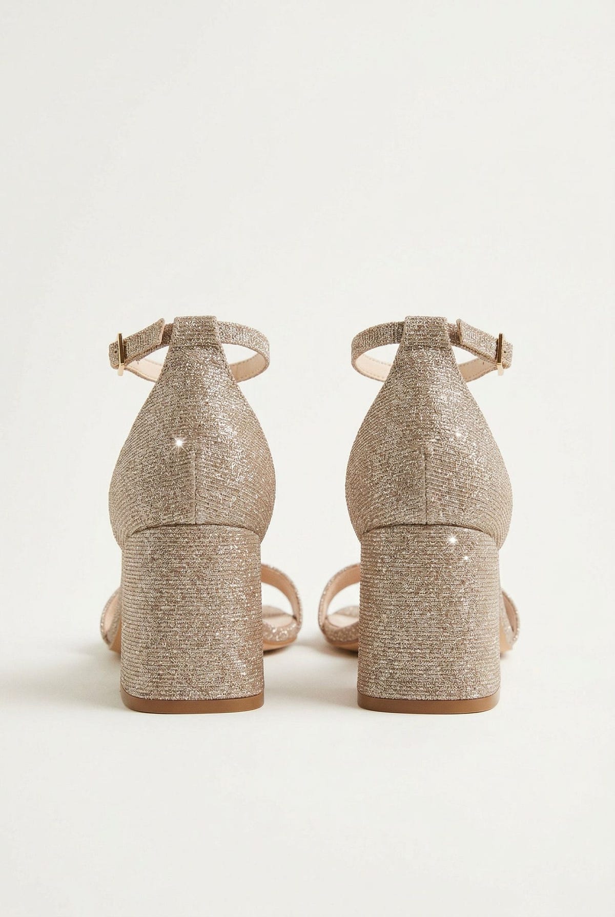 Block Heel Ankle Strap Sandals - Nude Lurex-Heeled Sandals, Block Heel Sandals, Low Heel Sandals, Shoes, TFP Collection, Women’s Collection, Bridal, All, Summer Shoes Sale, Sales, All but outlet, Editor’s Choice, Shoes Sales, Recommended products (Seguno), Gifts 70€ & Under, The Fashion Edit, SS 2026 Collection, TFP/Estil, Heeled Sandals SALE