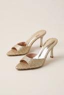 Stiletto Mules - Gold Glitter