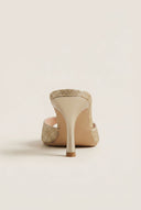 Stiletto Mules - Gold Glitter-Stiletto Mules - Gold Glitter