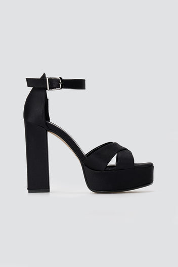 Sandali platform - Nero Satin