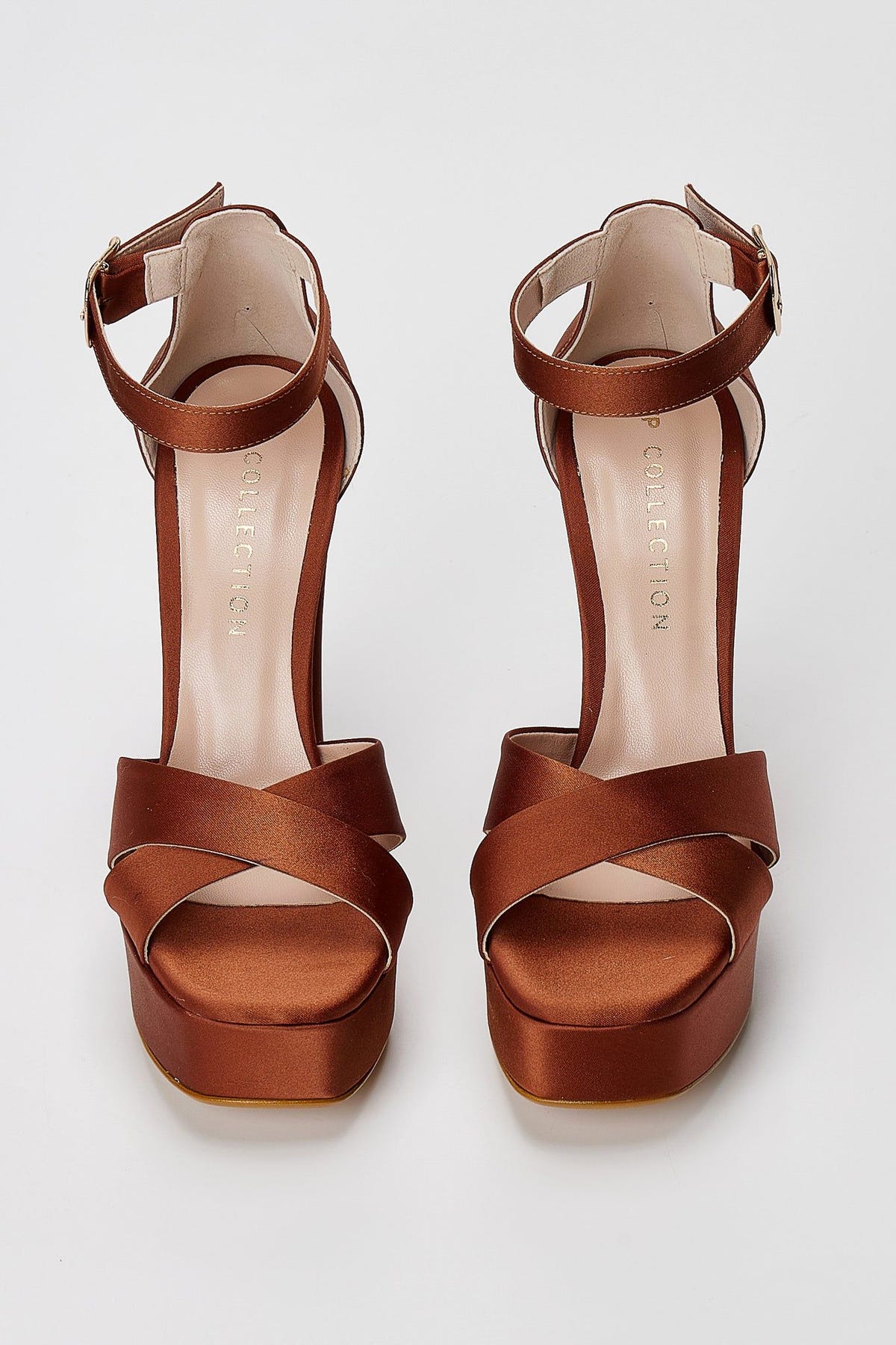 Platform Sandals - Tan satin-Heeled Sandals, Block Heel Sandals, High Heel Sandals, Shoes, TFP Collection, Women’s Collection, All, Summer Shoes Sale, Sales, All but outlet, Editor’s Choice, Shoes Sales, Recommended products (Seguno), Party Shoes & Accessories, Gifts 70€ & Under, The Fashion Edit, SS 2026 Collection, TFP/Estil, Heeled Sandals SALE