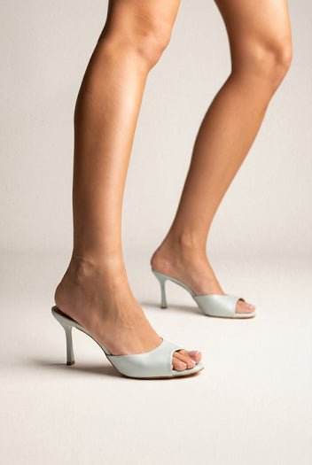 Mules con tacón stiletto - Verde