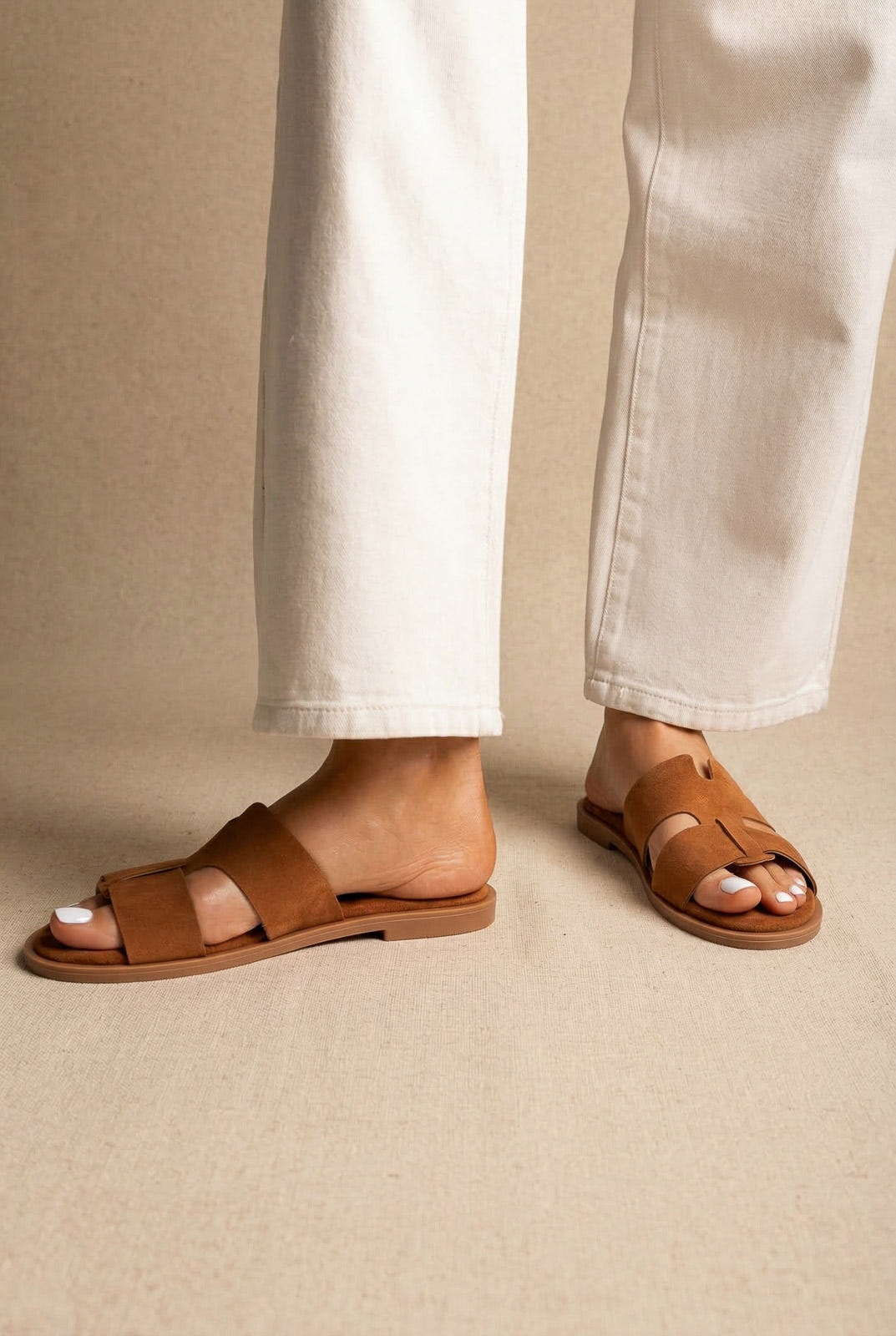 Comfort Suede Sandals - Tan Suede