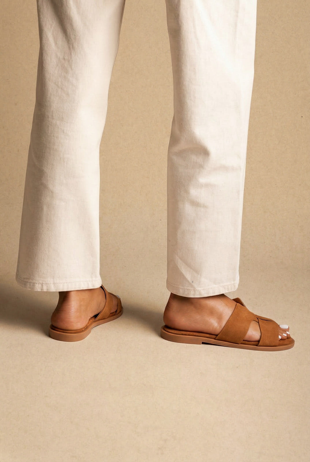 Comfort Suede Sandals - Tan Suede