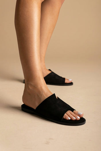 Comfort Sandali in camoscio - Nero Suede