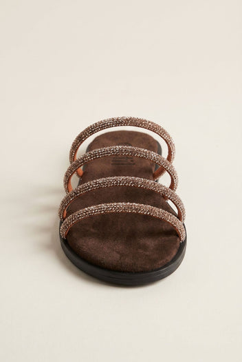Suede Leather Sandals with Strass - Brown Suede-Embellished Sandals, Leather Sandals, Sandals, Shoes, Estil, Women’s Collection, All, Summer Shoes Sale, Summer Sandals Sale, Sales, All but outlet, Editor’s Choice, Shoes Sales, Recommended products (Seguno), Gifts 50€ & Under, The Fashion Edit, Leather Shoes, SS 2026 Collection, TFP/Estil, Sandals New & Selected, Sandals SALE