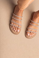 Suede Leather Sandals with Strass - Beige Suede-Embellished Sandals, Leather Sandals, Sandals, Shoes, Estil, Women’s Collection, New In Shoes, New In Sandals, All, Summer Shoes Sale, Summer Sandals Sale, Under 30€, Sales, Sandals Under 30€, All but outlet, Editor’s Choice, Shoes Sales, Gifts 50€ & Under, The Fashion Edit, Leather Shoes, SS 2026 Collection, TFP/Estil, Sandals New & Selected, Sandals SALE