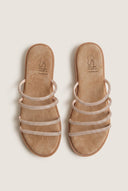 Suede Leather Sandals with Strass - Beige Suede-Embellished Sandals, Leather Sandals, Sandals, Shoes, Estil, Women’s Collection, New In Shoes, New In Sandals, All, Summer Shoes Sale, Summer Sandals Sale, Under 30€, Sales, Sandals Under 30€, All but outlet, Editor’s Choice, Shoes Sales, Gifts 50€ & Under, The Fashion Edit, Leather Shoes, SS 2026 Collection, TFP/Estil, Sandals New & Selected, Sandals SALE