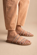 Suede Leather Sandals with Strass - Beige Suede-Embellished Sandals, Leather Sandals, Sandals, Shoes, Estil, Women’s Collection, New In Shoes, New In Sandals, All, Summer Shoes Sale, Summer Sandals Sale, Under 30€, Sales, Sandals Under 30€, All but outlet, Editor’s Choice, Shoes Sales, Gifts 50€ & Under, The Fashion Edit, Leather Shoes, SS 2026 Collection, TFP/Estil, Sandals New & Selected, Sandals SALE
