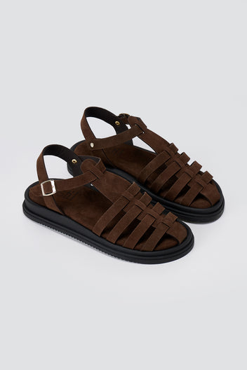 Fisherman Sandals - Brown Suede
