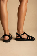 Fisherman Sandals - Black Suede