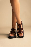 Sandales Flatform - Marron mat