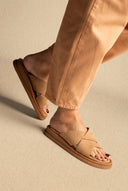 Leather Sandals - Beige Suede
