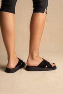 Ledersandalen – Black Veloursleder