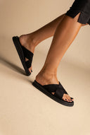 Ledersandalen – Black Veloursleder
