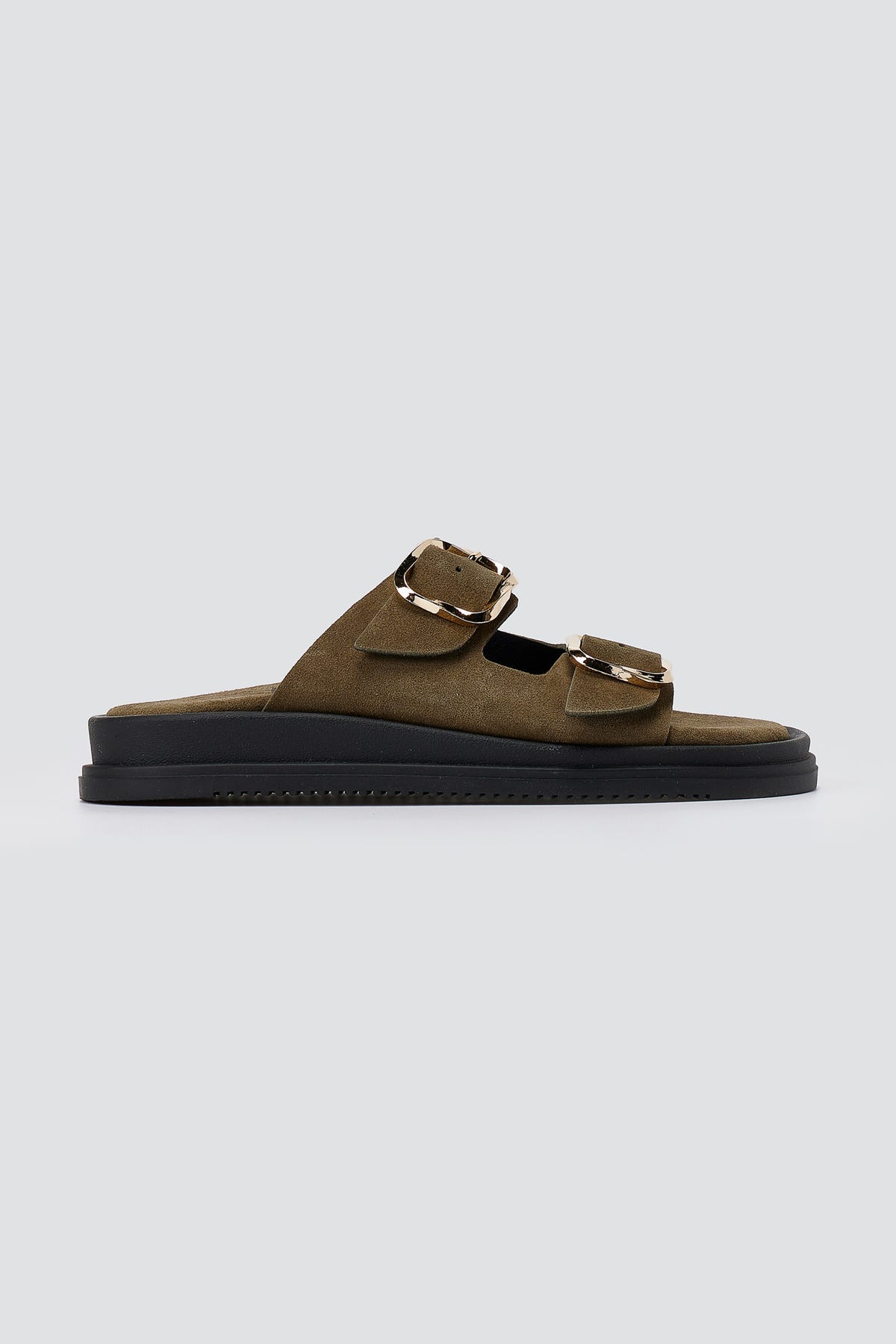 Sandalias de plataforma - Ante oliva